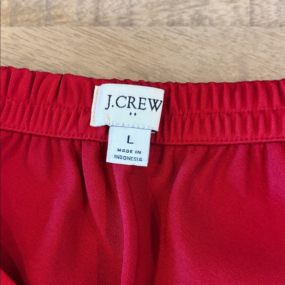 J Crew Factory Red Bias Slip Skirt Size Large - Picture 3 of 5